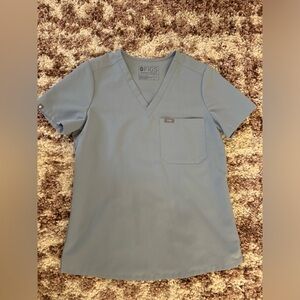 FIGS Catarina One-Pocket Scrub Top, Size Small, Dusty Blue